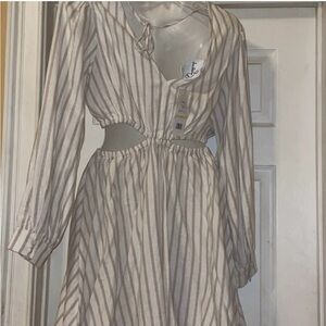 Sam Edelman Striped Beige and White Dress
